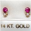 Image 5 : 14K Yellow Gold Ruby Diamond Earrings, Suggested Retail Value $200 (Estimated Selling Price from $30
