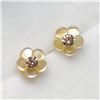 Image 1 : 14K Yellow Gold Mother Of Pearl Diamond(0.072ct) Earrings, Made in Canada, Suggested Retail Value $3