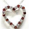 Image 5 : Silver Garnet Cubic Zirconia Necklace, Suggested Retail Value $120