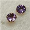 Image 4 : 14K Yellow Gold Amethyst Earrings, Made in Canada, Suggested Retail Value $80