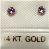 Image 5 : 14K Yellow Gold Amethyst Earrings, Made in Canada, Suggested Retail Value $80