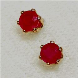 14K Yellow Gold Ruby(0.4ct) Earrings, Made in Canada, Suggested Retail Value $160
