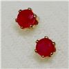 Image 1 : 14K Yellow Gold Ruby(0.4ct) Earrings, Made in Canada, Suggested Retail Value $160