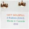 Image 3 : 14K Yellow Gold Ruby(0.4ct) Earrings, Made in Canada, Suggested Retail Value $160