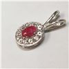 Image 3 : Silver Ruby(0.6ct) Cubic Zirconia Pendant, Suggested Retail Value $80