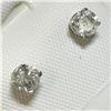 Image 4 : 14K White Gold Diamond(0.45ct) Brilliant Cut, I-2 To I-3 Clarity Earrings (~weight 0.5g), Made in Ca