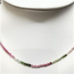 Silver Ruby Amethyst Citrine Multicoloured Gems Choker Necklace (~length 16"cm), Suggested Retail Va