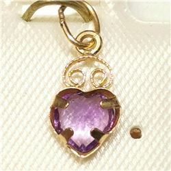 14K Yellow Gold Amethyst(0.45ct) Pendant, Made in Canada, Suggested Retail Value $80