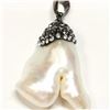 Image 2 : Silver Pearl Onyx Cubic Zirconia Pendant (~weight 11g), Suggested Retail Value $600 (Estimated Selli