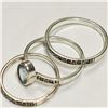Image 1 : Silver Blue Topaz Marcasite 3 Rings Set, Suggested Retail Value $160