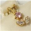 Image 1 : 10K Yellow Gold Cubic Zirconia Pink, White Pendant, Made in Canada, Suggested Retail Value $60