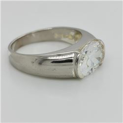 Silver Cubic Zirconia Ring (~Size 8), Suggested Retail Value $280 (Estimated Selling Price from $42 