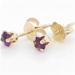 14K Yellow Gold Amethyst Screwback Earrings, Suggested Retail Value $120