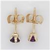 Image 4 : 14K Yellow Gold Amethyst Screwback Earrings, Suggested Retail Value $120