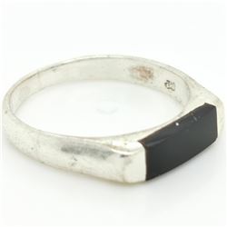 Silver Onyx Ring (~Size 8), Suggested Retail Value $120