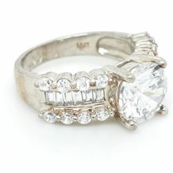 Silver Cubic Zirconia Ring (~Size 6), Suggested Retail Value $380 (Estimated Selling Price from $57 
