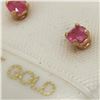 Image 3 : 14K Yellow Gold Ruby Earrings, Made in Canada, Suggested Retail Value $80
