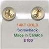 Image 4 : 14K Yellow Gold Screwback Earrings, Made in Canada, Suggested Retail Value $200 (Estimated Selling P