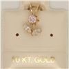 Image 2 : 10K Yellow Gold Cubic Zirconia Pink, White Pendant, Made in Canada, Suggested Retail Value $60