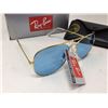 Image 2 : Ray-Ban Aviators baby Blue sunglasses NEW with case