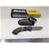 Image 1 : NEW IN BOX Buck Camo folding omni hunt knife with sheath