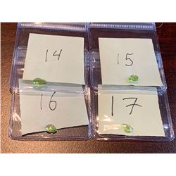 Peridot -Lot of 4 large Fine pear cut Gemstones total weight 7 Carats