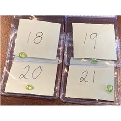 Peridot -Lot of 4 large Fine pear cut Gemstones total weight 5 Carats