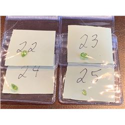 Peridot -Lot of 4 large Fine pear cut Gemstones total weight 5.5 Carats