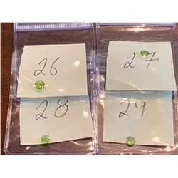 Peridot -Lot of 4 large Fine Round cut Gemstones total weight 4 Carats