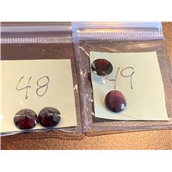 GARNETS - Lot of 4 large round cut garnet Gemstones total weight 10 Carats
