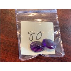 AMETHYST - Lot of 2 large oval cut Amethyst gemstone with total weight of 5 Carats