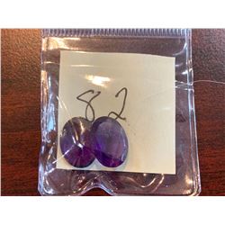 AMETHYST - Lot of 2 large oval cut Amethyst gemstone with total weight of 5 Carats