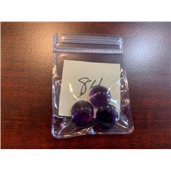 AMETHYST - Lot of 3 large Round cut Amethyst gemstone with total weight of 6 Carats