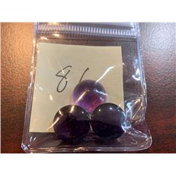 AMETHYST - Lot of 3 large Round cut Amethyst gemstone with total weight of 6 Carats