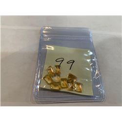 CITRINE - Lot of 9 emerald cut citrine gemstones total weight approx 3 Carats.  Citrine (meaning Sun