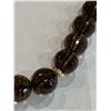 Image 2 : Ladies 14K Gold Smokey Quartz Gemstone Necklace