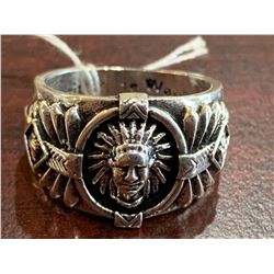 Silver Native Chief .925 Ring size 11