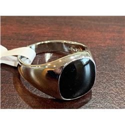 Gents .925 Silver onyx ring size 11