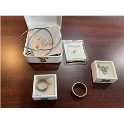 Lot of 5 pieces assorted silver jewelry