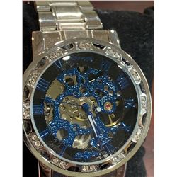 Gents multi stone clear view wrist watch pre owned