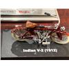Image 4 : Lot of 3 mounted vintage harley and indian motorbike models