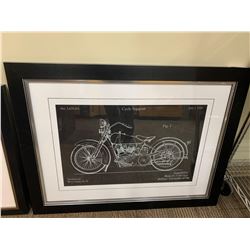 Vintage Harley Blueprint framed print