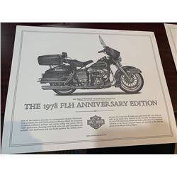 The Harley Davidson Cornerstone collection Un-Framed Print - The 1978 FLH anniversary edition