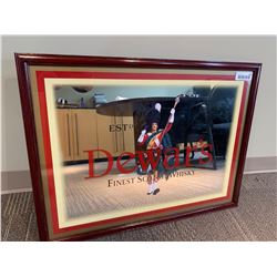 Framed Bar Decor Mirror Dewars Finest Scotch Whiskey