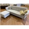 Image 1 : MODERN WHITE / OFF WHITE CLICK BACK SOFA WITH LIFT TOP STORAGE OTTOMAN