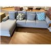 Image 1 : GREY SECTIONAL SOFA SET WITH 3 SEAT SOFA AND CHAISE LOUNGE WITH THROW CUSHIONS