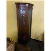 Image 1 : CORNER CURIO CABINET WITH GLASS DOORS AND GLASS SHELVES, 7' TALL