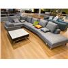 Image 1 : LARGE GREY SECTIONAL SOFA SET, MEASURES 168" LONG X 85" DEEP, INCLUDES THROW CUSHIONS