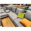 Image 3 : LARGE GREY SECTIONAL SOFA SET, MEASURES 168" LONG X 85" DEEP, INCLUDES THROW CUSHIONS