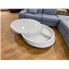 Image 2 : MODERN LOOK GREY ROUND COFFEE TABLE WITH SLIDING TOP INTERNAL STORAGE, 42" ACROSS